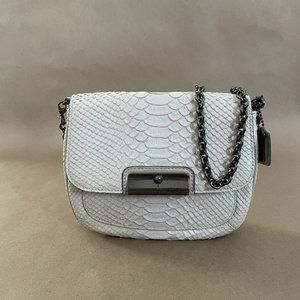 COACH Snakeskin Crossbody - White